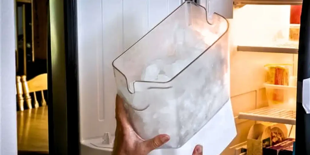 check for clumped ice in the ice bucket