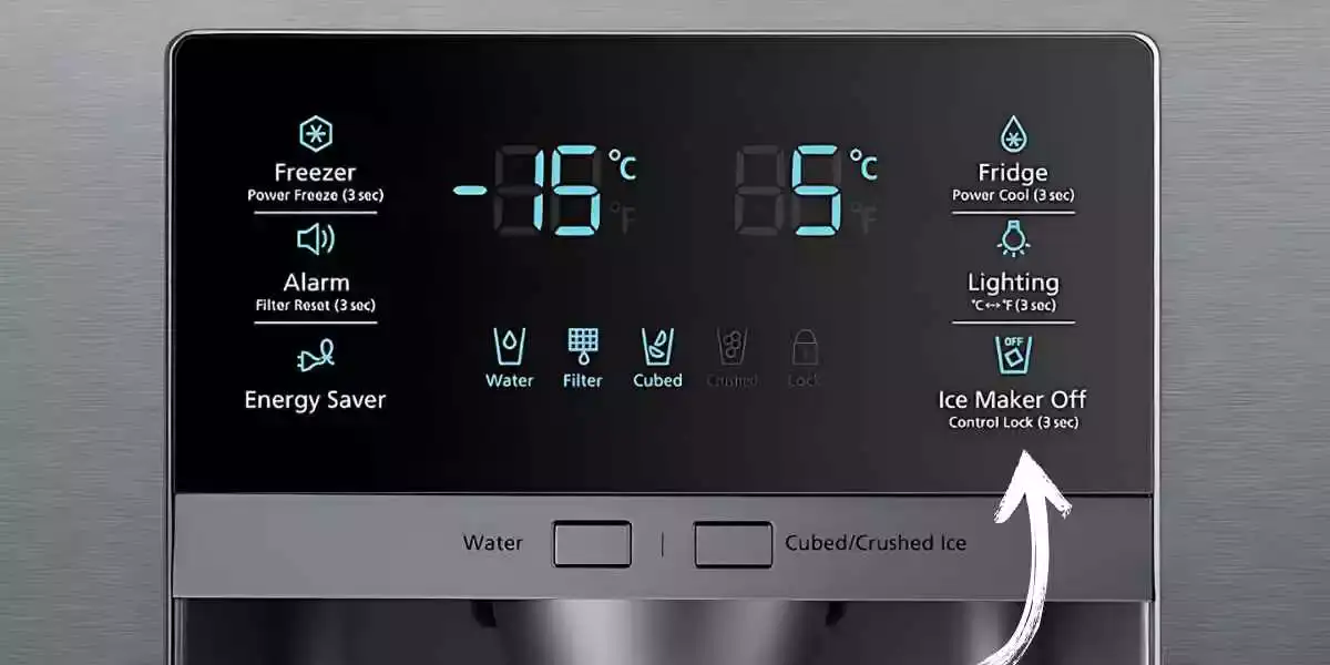 why won't the samsung refrigerator ice maker light turn off