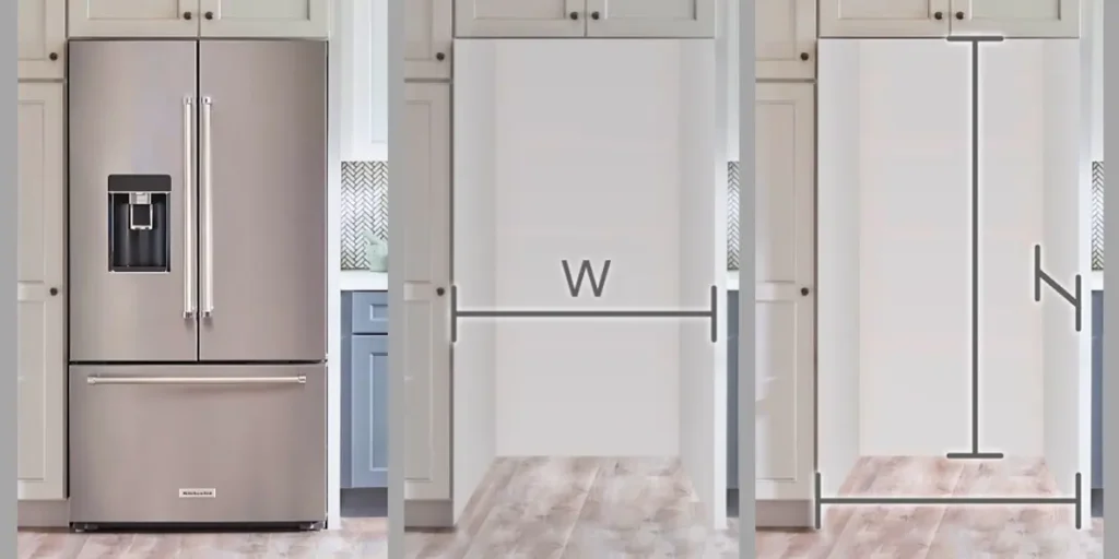 distance based on refrigerator size